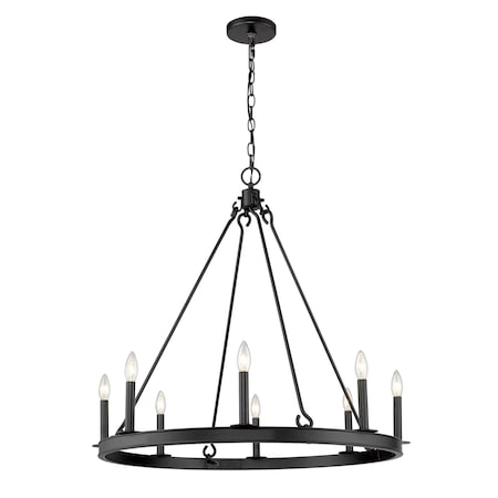 Z-Lite Barclay 8 Light Chandelier, Matte Black 482R-8MB